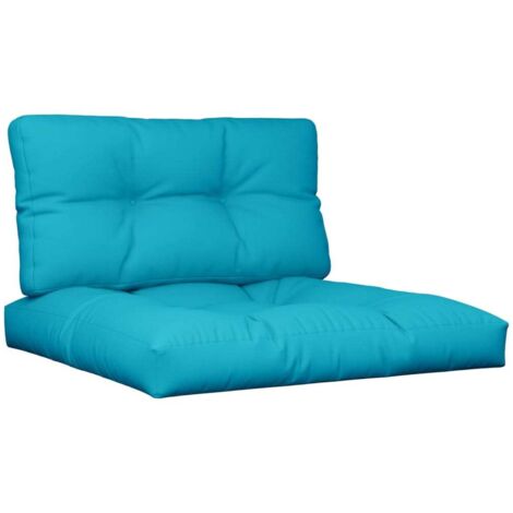 Coussins de palette lot de 2 turquoise tissu (1/5)