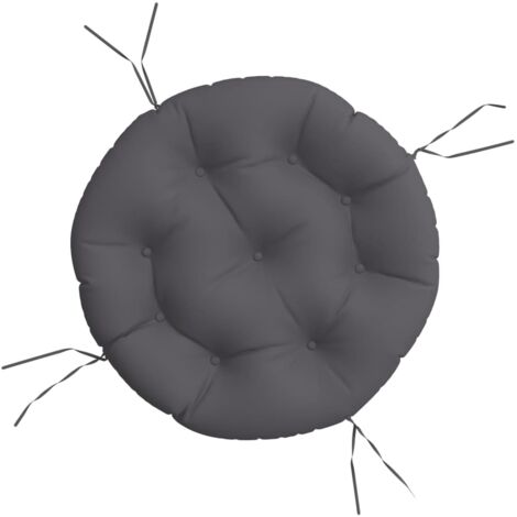 Coussin rond anthracite Ø 60 x11 cm tissu oxford (1/5)