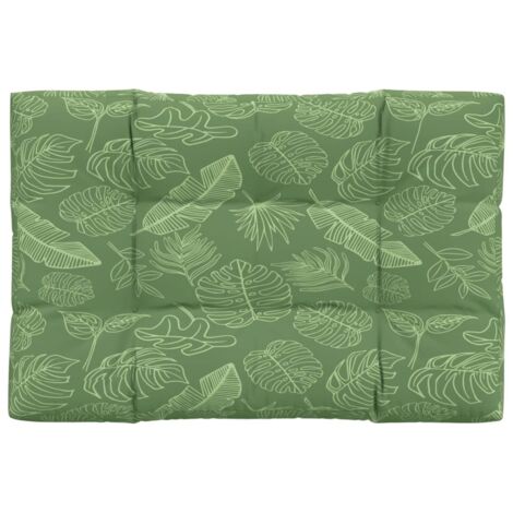 Coussin de palette à motif de feuilles 120x80x12 cm Tissu (1/5)