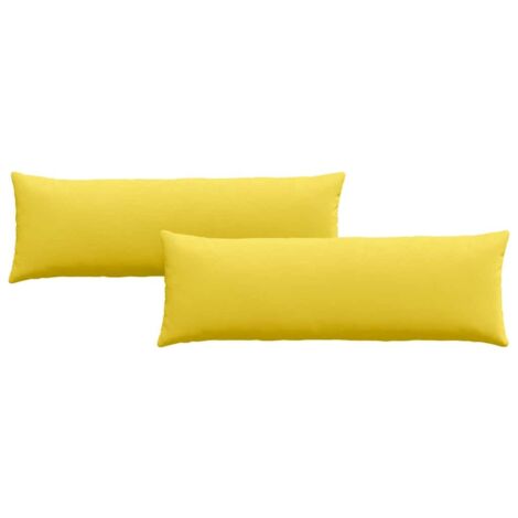 Coussins de canapé 2 pcs Jaune clair 120 x 40 cm tissu (1/5)