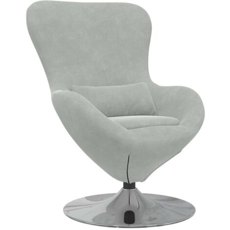 Fauteuil relax Fauteuil œuf Gris clair Velours (1/5)