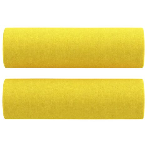 Coussins décoratifs lot de 2 Jaune clair Ø15x50 cm Tissu (1/5)
