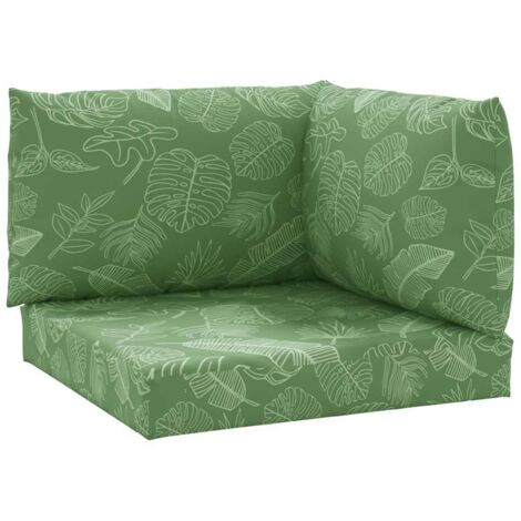 Coussins de palette lot de 3 motif de feuilles tissu Oxford (1/5)