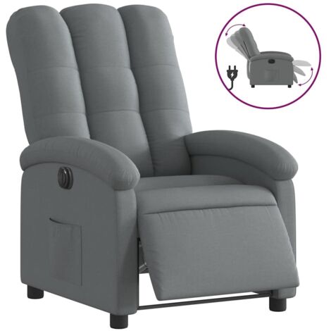 Fauteuil relax  Fauteuil inclinable électrique Gris foncé Tissu