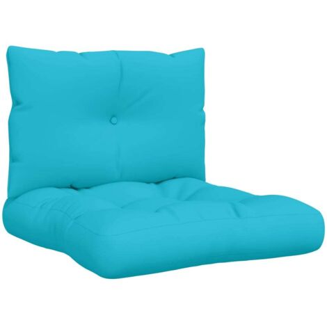 Coussins de palette lot de 2 turquoise tissu Oxford (1/5)