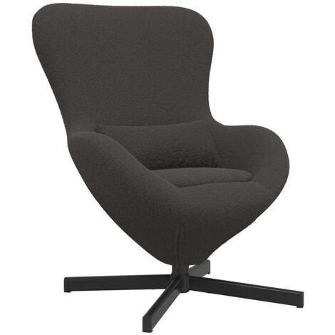 Fauteuil relax Fauteuil œuf Gris foncé 63 x 73 x 90 cm tissu (1/5)