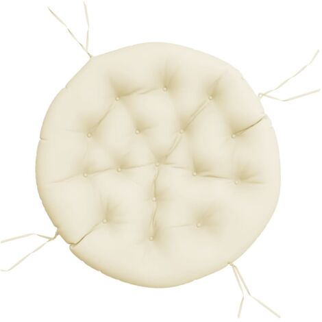Coussin rond crème Ø 100 x11 cm tissu oxford (1/5)