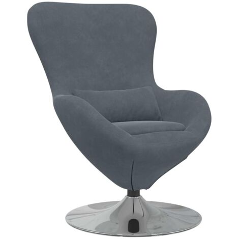 Fauteuil relax Fauteuil œuf Gris foncé Velours (1/5)