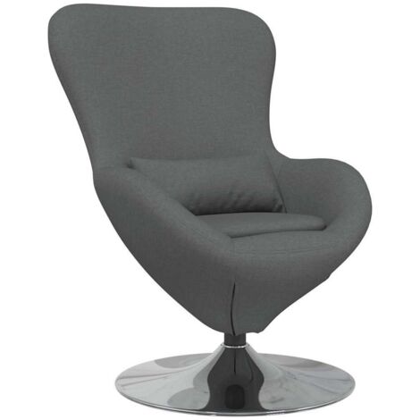 Fauteuil relax Fauteuil œuf Gris foncé 63 x 73 x 90 cm tissu (1/5)