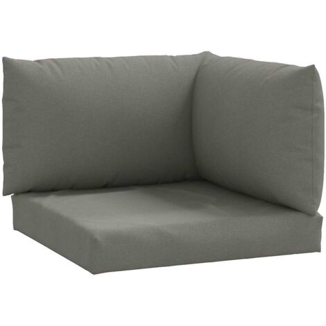 Coussins de palette lot de 3 gris foncé mélangé tissu (1/5)