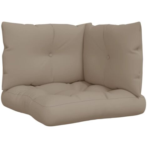 Coussins de palette lot de 3 taupe tissu (1/5)