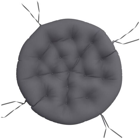 Coussin rond anthracite Ø 100 x11 cm tissu oxford (1/5)