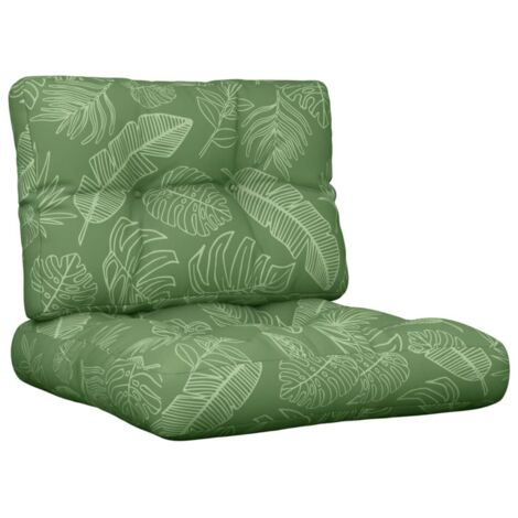 Coussins de palette lot de 2 motif de feuilles tissu (1/5)