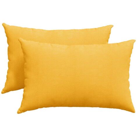 Coussins de canapé 2 pcs Jaune clair 60 x 40 cm (1/5)