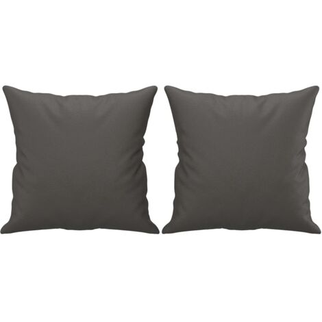 Coussins décoratifs lot de 2 Gris 40x40 cm Similicuir (1/5)