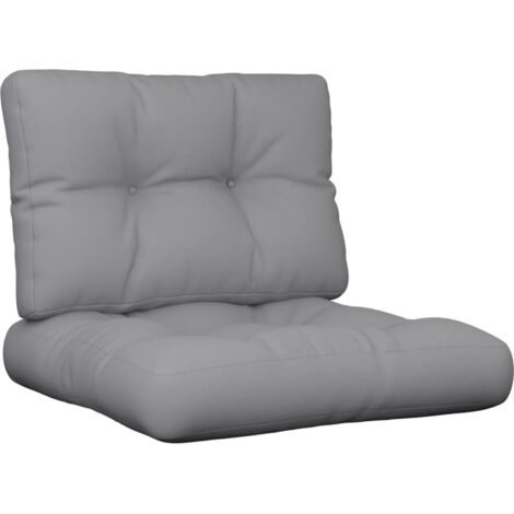 Coussins de palette lot de 2 gris tissu (1/5)