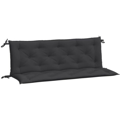 Coussins de banc jardin lot de 2 noir 150x50x7 cm tissu Oxford (1/5)
