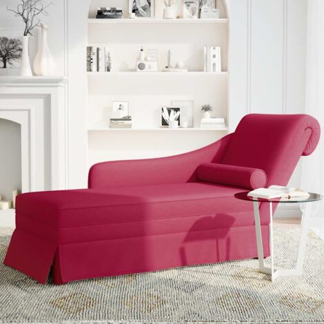 Fauteuil relax Fauteuil long avec traversin et accoudoir droit rouge bordeaux (1/5)