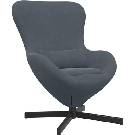 Fauteuil relax Fauteuil œuf Gris foncé 63 x 73 x 90 cm Velours (1/5)
