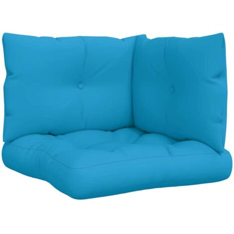 Coussins de palette lot de 3 bleu tissu (1/5)