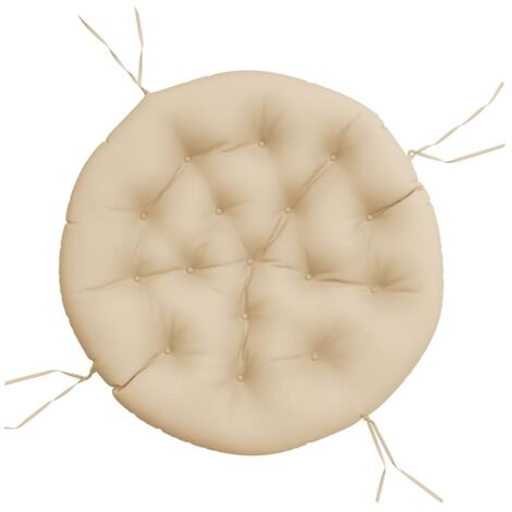 Coussin rond beige Ø 100 x11 cm tissu oxford (1/5)