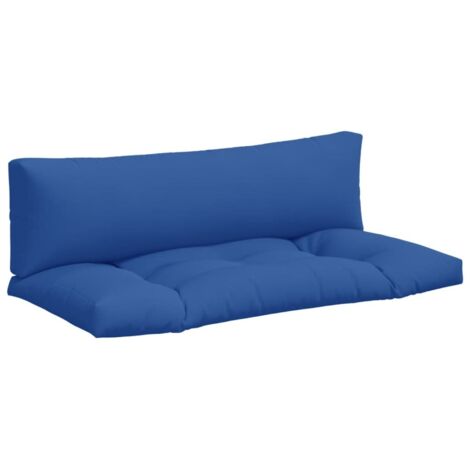 Coussins de palette lot de 2 bleu tissu (1/5)