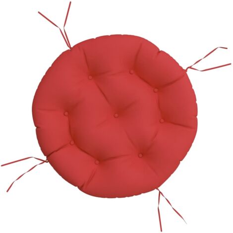 Coussin rond rouge Ø 60 x11 cm tissu oxford (1/5)