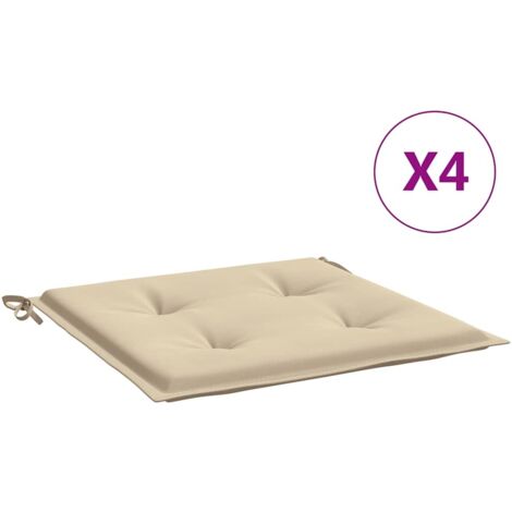 Coussins de chaise jardin lot de 4 beige 50x50x4cm tissu oxford (1/5)