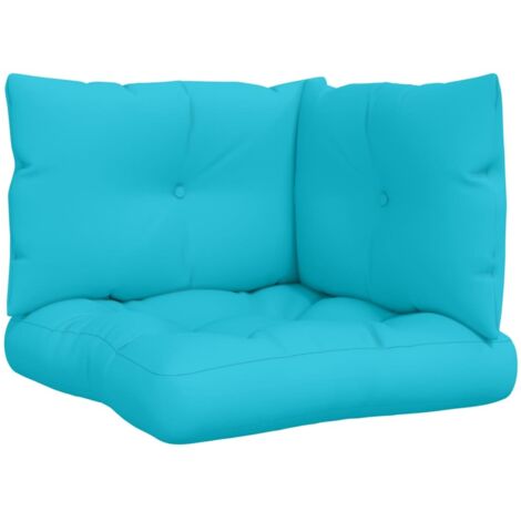 Coussins de palette lot de 3 turquoise tissu Oxford (1/5)
