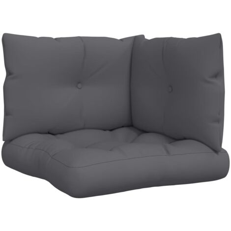 Coussins de palette lot de 3 anthracite tissu (1/5)