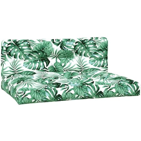 Coussins de palette lot de 2 motif de feuilles tissu (1/5)