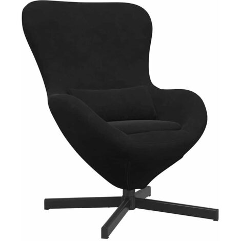 Fauteuil relax Fauteuil œuf Noir 63 x 73 x 90 cm Velours (1/5)