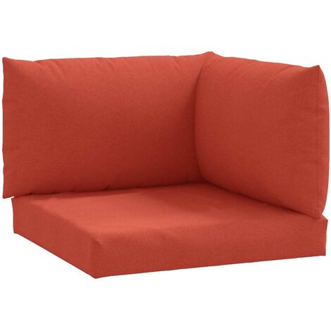 Coussins de palette lot de 3 rouge mélangé tissu (1/5)