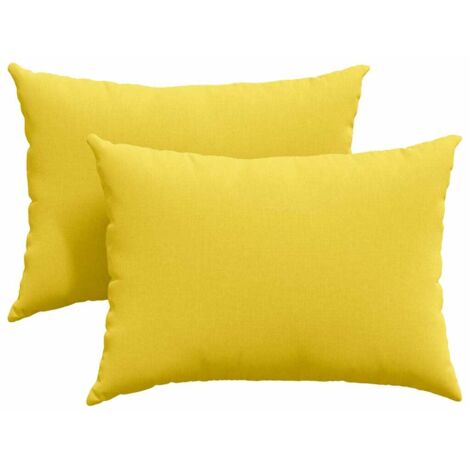 Coussins de canapé 2 pcs Jaune clair 70 x 50 cm tissu (1/5)