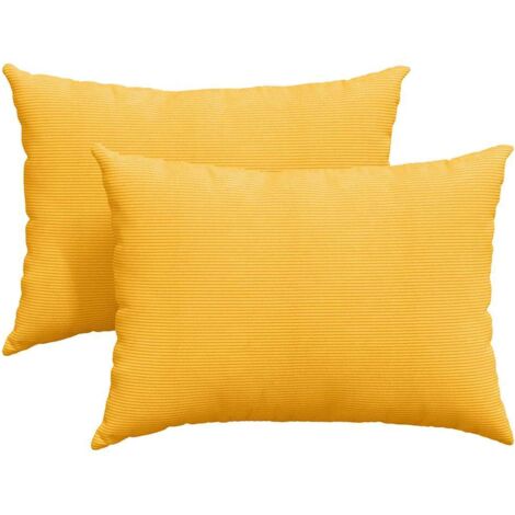 Coussins de canapé 2 pcs Jaune clair 70 x 50 cm (1/5)