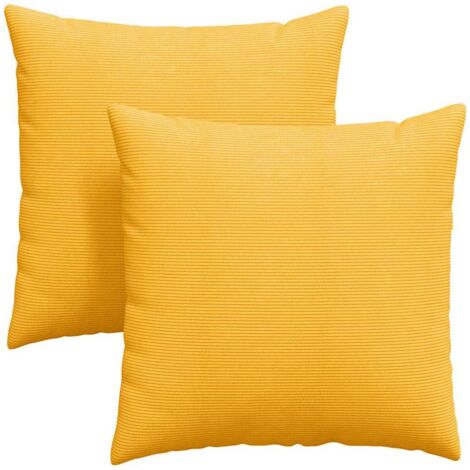 Coussins de canapé 2 pcs Jaune clair 60 x 60 cm (1/5)