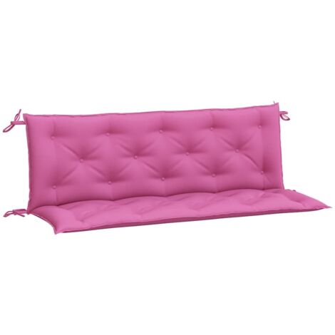 Coussins de banc de jardin lot de 2 rose 150x50x7 cm tissu (1/5)