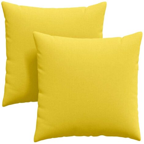 Coussins de canapé 2 pcs Jaune clair 60 x 60 cm tissu (1/5)