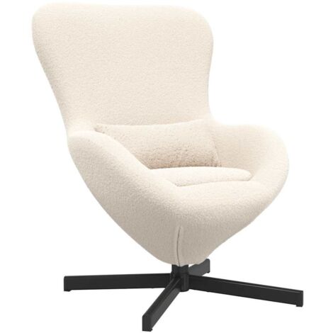 Fauteuil relax Fauteuil œuf Crème 63 x 73 x 90 cm tissu (1/5)