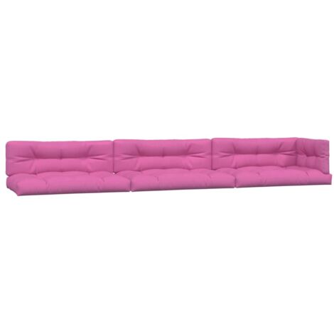 Coussins de palette lot de 7 rose tissu (1/5)