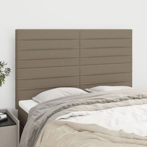 4 pcs Têtes de lit avec oreilles, Tableau décoratif de chevet élégante Taupe 72x5x78/88 cm Tissu SDG12857 (1/5)
