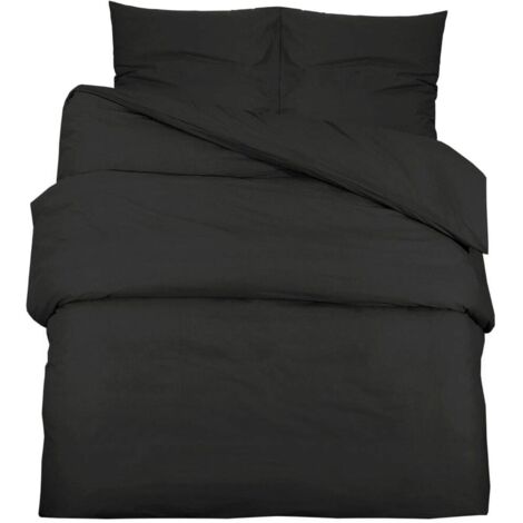 Ensemble de housse de couette Noir 135x200 cm Microfibre légère (1/5)