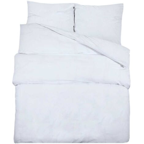 Ensemble de housse de couette Blanc 200x200 cm Microfibre (1/5)