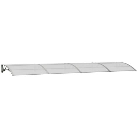 Auvent de porte gris 400 x 100 cm Polycarbonate