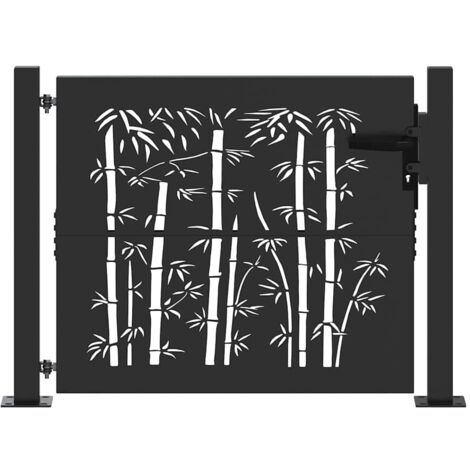 Porte de Jardin Noir 110 x 105 cm Acier enduit de poudre (1/5)