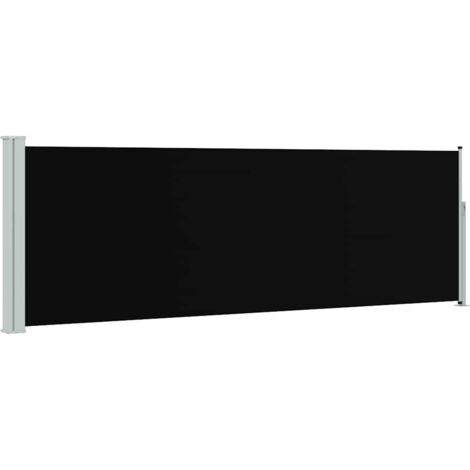 Paravent extérieur rétractable 100x300 cm Noir imperméable pour balcon