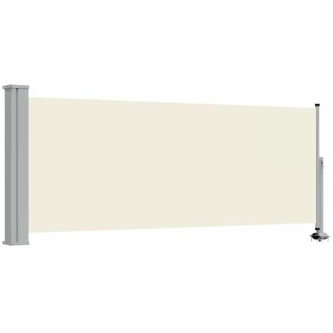 Auvent latéral rétractable de patio 100 x 300 cm Blanc cassé (1/5)