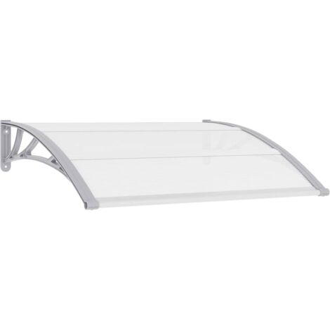 Auvent de porte Gris et transparent 120x75 cm PC (1/5)