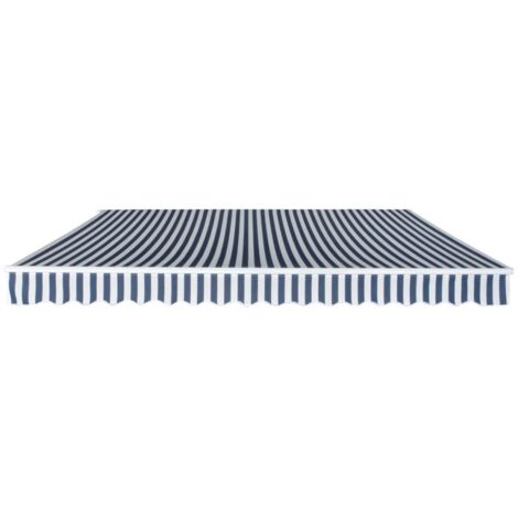 Auvent pliable manuel 400 cm Bleu/blanc (1/5)
