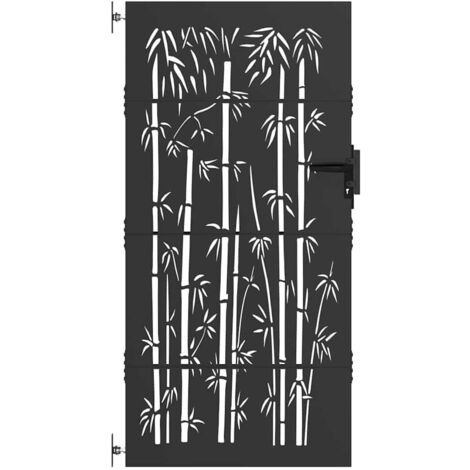Porte de Jardin Noir 85 x 100 cm Acier peint par poudre